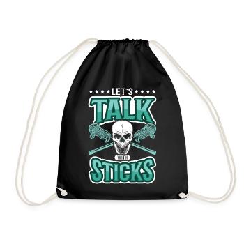 Lacrosse LAX Club Team Players Coaches Fans Coach - Drawstring Bag - black - Front