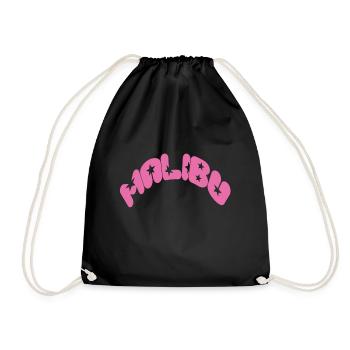 Malibu Kalifornien Palmen Retro Ocean Surfing - Turnbeutel - Schwarz - Vorne