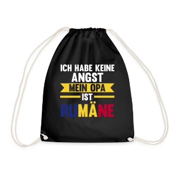 Ich habe keine Angst mein Opa ist Rumäne - Turnbeutel - Schwarz - Vorne