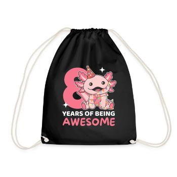 Axolotl pour les enfants de 8 ans de huit ans - Sac de sport léger - noir - Devant