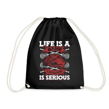 Life Is A Game Lacrosse Is Serious Polocrosse - Drawstring Bag - black - Front
