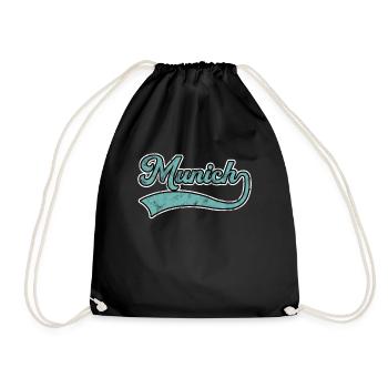 Lettrage munichois - Sac de sport léger - noir - Devant