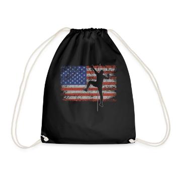 Escalade Retro USA Flag Bloc 4 juillet - Sac de sport léger - noir - Devant