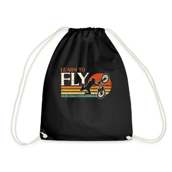 BMX Racing Learn To Fly Retro Bicycle BMX Rider - Turnbeutel - Schwarz - Vorne