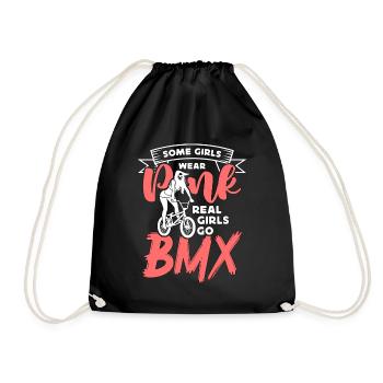 BMX Racing Some Girls Wear Pink Bicycle BMX Rider - Turnbeutel - Schwarz - Vorne