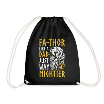 Herren Vathor - Vatertag Vatertagsgeschenk Viking - Turnbeutel - Schwarz - Vorne