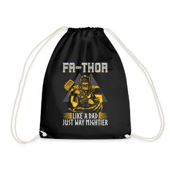Herren Vathor - Vatertag Vatertagsgeschenk Viking - Turnbeutel - Schwarz - Vorne