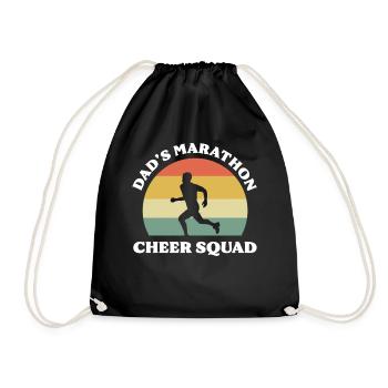 Dad's Marathon Cheer Squad Marathoner Marathon - Drawstring Bag - black - Front