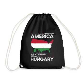 Geboren Ungarn Ungarn Amerikaner USA - Turnbeutel - Schwarz - Vorne