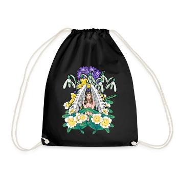 Fleurs printanières Ange Flore céleste Jardin - Sac de sport léger - noir - Devant