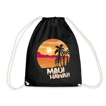 Maui Hawaï Palmiers Plage Vacances Océan Surf - Sac de sport léger - noir - Devant