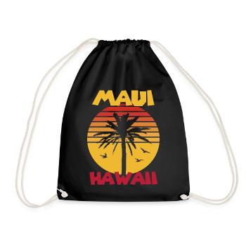 Maui Vacances Hawaï Palmiers Plage Océan Surf - Sac de sport léger - noir - Devant