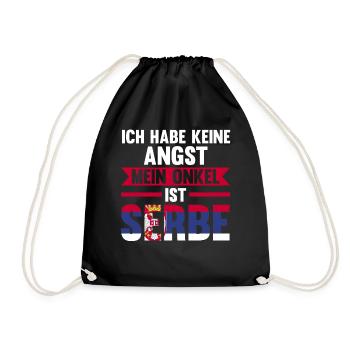 Ich habe keine Angst mein Onkel ist Serbe - Turnbeutel - Schwarz - Vorne