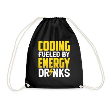 Programmieren Mit Energydrinks Coding Code Coder - Turnbeutel - Schwarz - Vorne