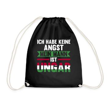 Ich habe keine Angst mein Mann ist Ungar - Turnbeutel - Schwarz - Vorne
