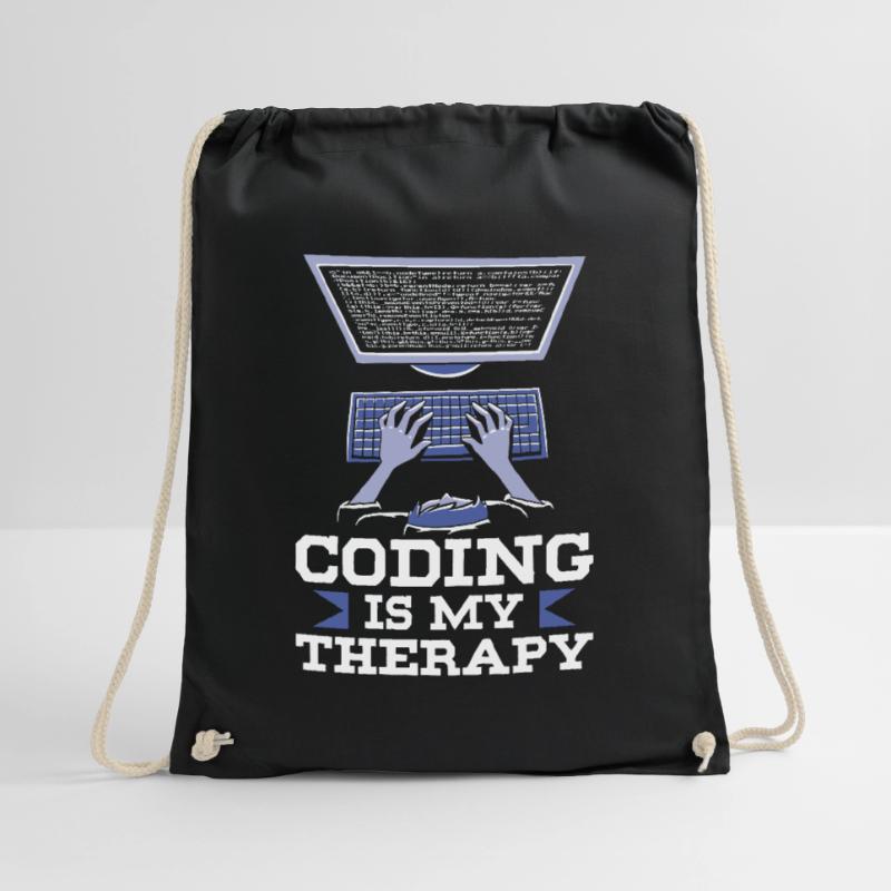 Programmieren Ist Meine Therapie Code Coder Coding Turnbeutel