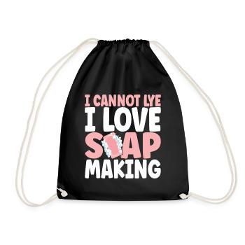 Soap maker soap making - Drawstring Bag - black - Front