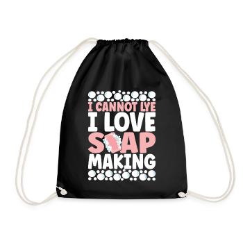 Soap maker soap making - Drawstring Bag - black - Front