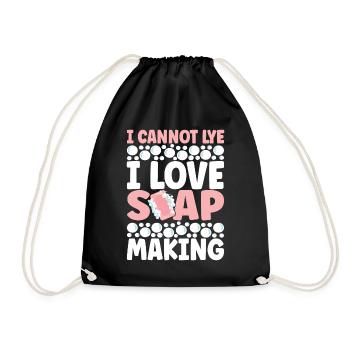 Soap maker soap making - Drawstring Bag - black - Front