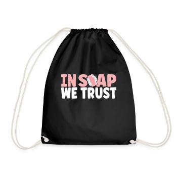 Soap maker soap making - Drawstring Bag - black - Front
