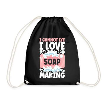 Soap maker soap making - Drawstring Bag - black - Front
