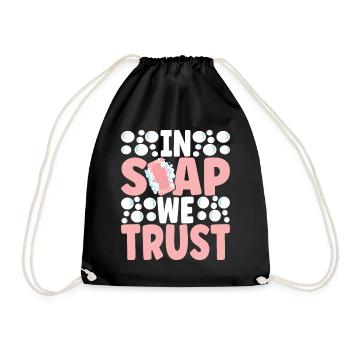 Soap maker soap making - Drawstring Bag - black - Front