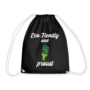 Eco-Friendly and Proud - Drawstring Bag - black - Front
