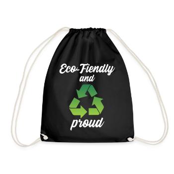 Eco-Friendly and Proud - Drawstring Bag - black - Front