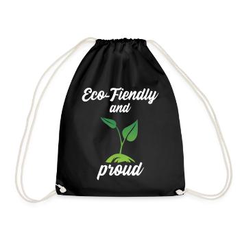Eco-Friendly and Proud - Drawstring Bag - black - Front