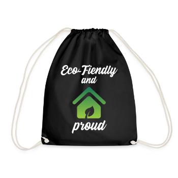 Eco-Friendly and Proud - Drawstring Bag - black - Front