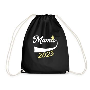 expectant mom 2023 gift - Drawstring Bag - black - Front