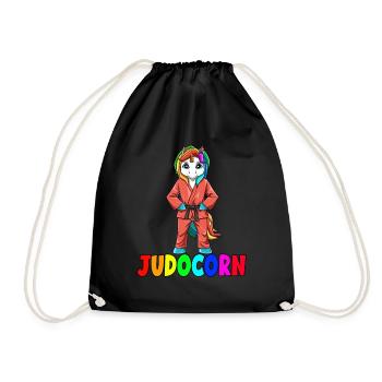 Judocorn Einhorn Judo Judosport Kampfsportart - Turnbeutel - Schwarz - Vorne