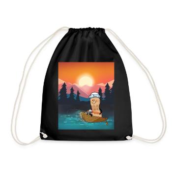 Peanut Leisure Fishing Rod Fishing Rod Fishing - Drawstring Bag - black - Front