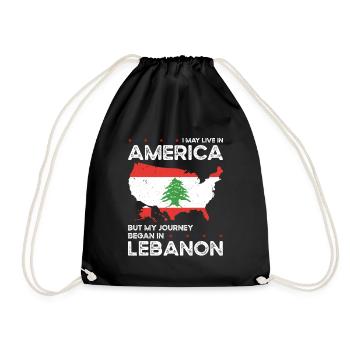 Geborener Libanese Libanon Amerikaner USA - Turnbeutel - Schwarz - Vorne