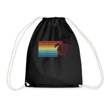 Retro Giant Tortoise Tortoise - Drawstring Bag - black - Front
