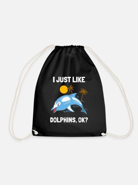 Ich Liebe Einfach Delfine Lustiger Delphin - Turnbeutel - Schwarz