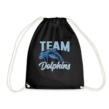 Team Dolphins Dolphins Dolphin Dolphin Lovers - Drawstring Bag - black - Front