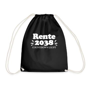 Rente 2038 Ruhestand Rentner Renteneintritt - Turnbeutel - Schwarz - Vorne
