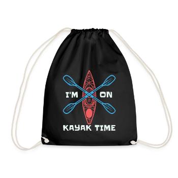 Kayaking I'm On Kayak Time Canoeing Kayak Lover - Turnbeutel - Schwarz - Vorne