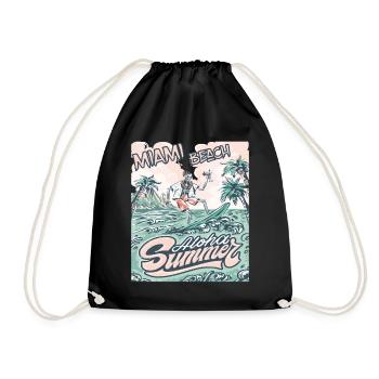 Miami Beach Vacances Floride Palmiers Plage Surf - Sac de sport léger - noir - Devant