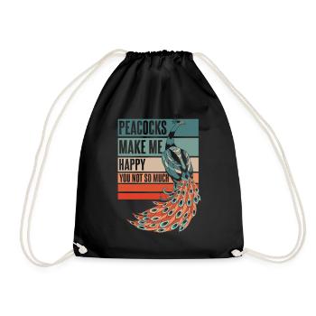 Paon Oiseau Animal Paons - Sac de sport léger - noir - Devant