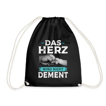 Das Herz Wird Nicht Dement Pflege - Turnbeutel - Schwarz - Vorne