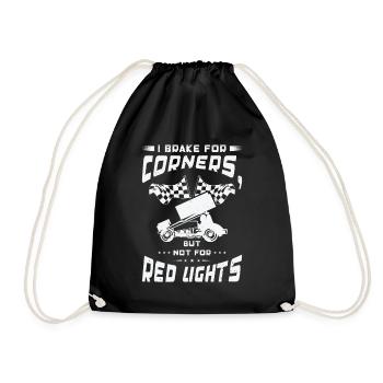Sprint Car Dirt Track Racing - Drawstring Bag - black - Front