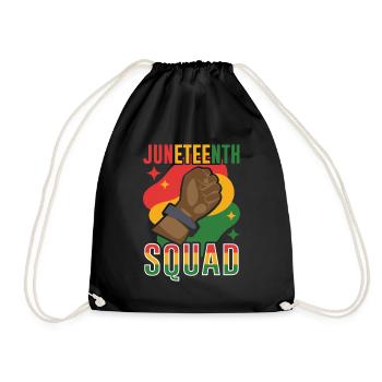 Juneteenth Team African American 1865 Black - Turnbeutel - Schwarz - Vorne