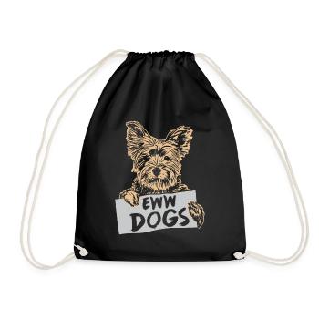 yuck dogs cute cat pet cat lover - Drawstring Bag - black - Front
