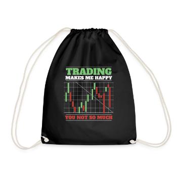 Stock Trading Trader Stock Exchange Trading Stocks - Drawstring Bag - black - Front