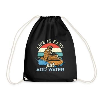 Jet Skiing Life Is Easy Just Add Jetskis Jet Skier - Drawstring Bag - black - Front