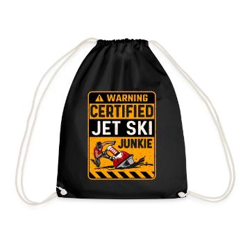 Jet Skiing Warning Certified Jet Ski Junkie Skis - Drawstring Bag - black - Front