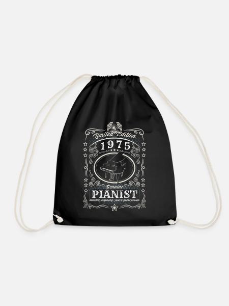 Vintage 1975 Pianist Geburtstag Geschenk Hobby - Turnbeutel - Schwarz