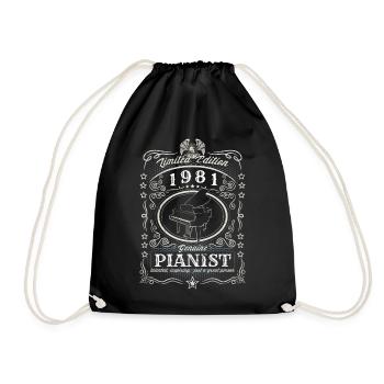 Vintage 1981 Pianiste Cadeau d’anniversaire Hobby - Sac de sport léger - noir - Devant